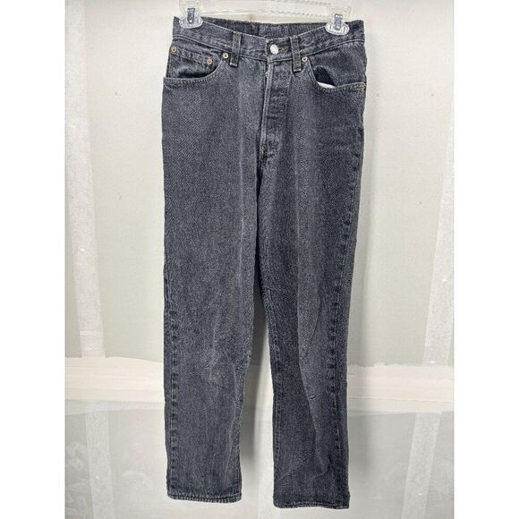Vintage Women’s Levi’s 501 Denim Black Jeans 13501-0658 USA Made 90s Sz 27x27 - Picture 1 of 11